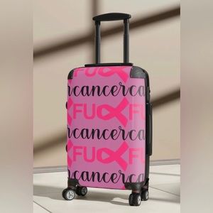 Custom Designed FU@K Cancer Traveling Luggage-NWT
